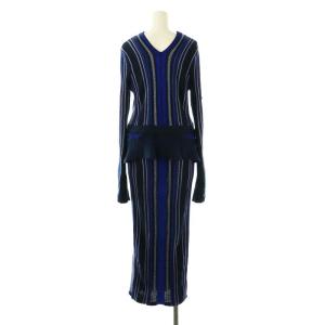 Mame Kurogouchi Stripe HAMAGURI Knit Peplum One-Piece ワンピース ニット ロング