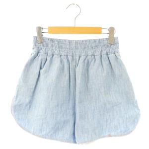 シャンブレー FF刺繍 ショートパンツ イージー 38 ライトブルー /HK OS