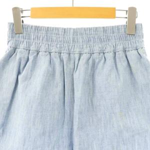 FENDI シャンブレー FF刺繍 ショートパンツ イージー 38 ライトブルー /HK OS