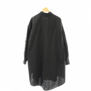 Martin Margiela MM6 モトクロス ロゴ オーバーサイズ シャツ 長袖 S ブラック /HK OS