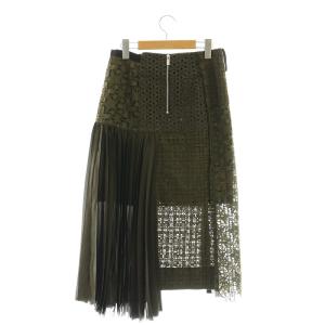 sacai Embroidery Lace Skirt 1 カーキ 21-05458