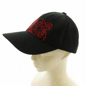 KENZO 帽子 キャップ タイガー刺繍 U 黒 赤 /MI OS