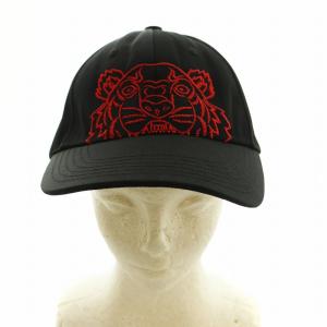 KENZO 帽子 キャップ タイガー刺繍 U 黒 赤 /MI OS