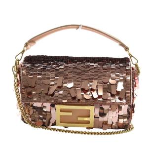 バゲット ミニ スパンコール ショルダーバッグ ピンク 8BS017