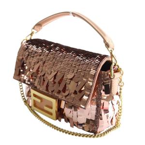 FENDI バゲット ミニ スパンコール ショルダーバッグ ピンク 8BS017