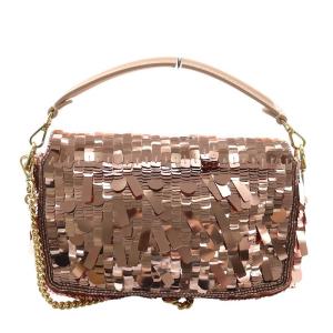 FENDI バゲット ミニ スパンコール ショルダーバッグ ピンク 8BS017