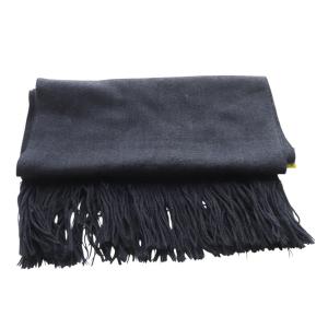 FENDI ウール マフラー フリンジ ストール グレー /SR47 OH