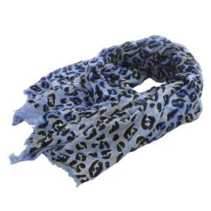 レオパード ストール ヒョウ柄 水色 ライトブルー /SR20