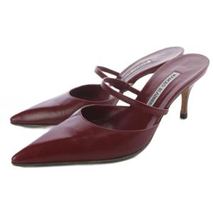 レザー ポインテッドトゥ ミュール 36.5 赤 レッド /SR5