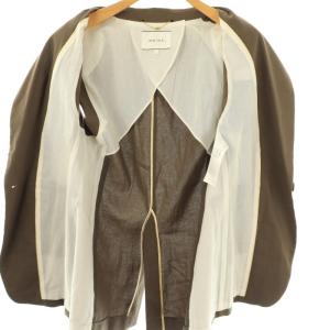BEIGE テーラードノースリーブジャケット ジレ 4 茶 ブラウン /SS OS
