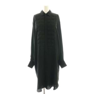 シャツワンピース イントレチャート シルク 38 ブラック