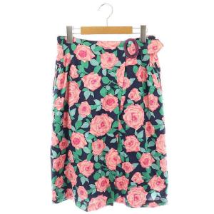スポーツ SPORTS オールドディオールフラワー柄スカート タイトスカート L ピンク ネイビー グリーン