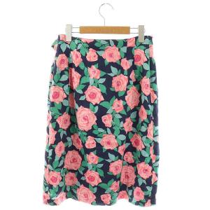 Christian Dior スポーツ SPORTS オールドディオールフラワー柄スカート タイトスカート L ピンク ネイビー グリーン
