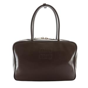 【超希少❗️】miumiu ハンドバッグ ブラックレザーハンドバッグ ブラック miumiu】ミュウミュウ レザー ポーチ ハンドバッグ☆ブラック