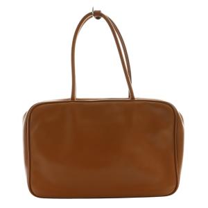 miumiu レザー ボー バッグ コニャック ブラウン 5BB117