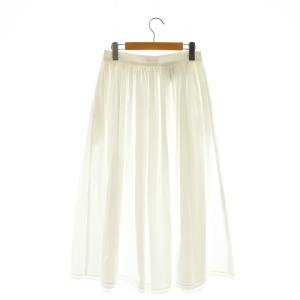 miumiu フロントボタンコットンスカート 42 オフホワイト /DO OS