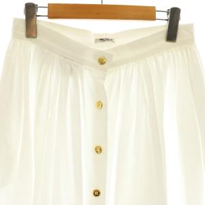 miumiu フロントボタンコットンスカート 42 オフホワイト /DO OS