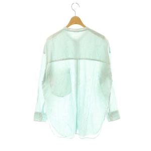 YANUK バンドカラーコットンリネンシャツ S ミントグリーン /MI OS