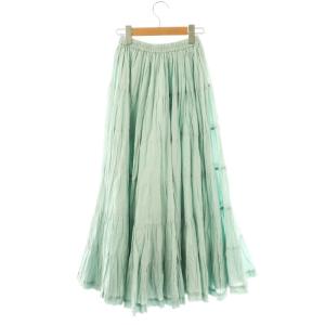 MARIHA 草原の虹のスカート ギャザー フレア マキシ 36 ライトブルー /CX OS