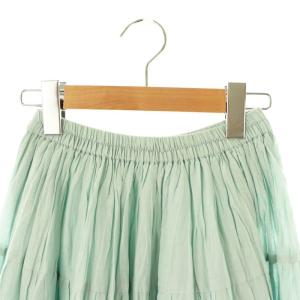 MARIHA 草原の虹のスカート ギャザー フレア マキシ 36 ライトブルー /CX OS