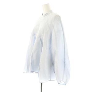 BLAMINK ペーパーシルクボリュームスリーブブラウス 長袖 プルオーバー 36 ライトブルー /DO OS