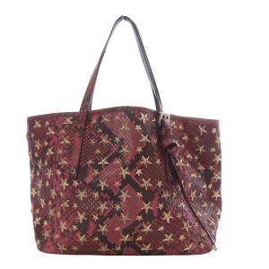 サシャ パイソンデザイン スタースタッズ トートバッグ レザー ピンク