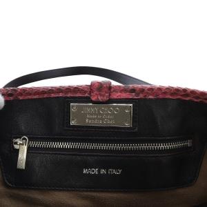 JIMMY CHOO サシャ パイソンデザイン スタースタッズ トートバッグ レザー ピンク