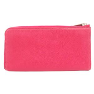 Longchamp 長財布 ウォレット L字ファスナー ロゴ シボレザー ピンク /GV SH