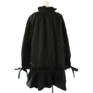 Grace Class タフタフリルオーバーシャツ 長袖 36 黒 ブラック /AT OS SH