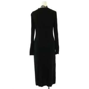 BCBGMAXAZRIA レールネックドレス ワンピース ミモレ ロング 長袖 XS 黒 ブラック /AT OS SH