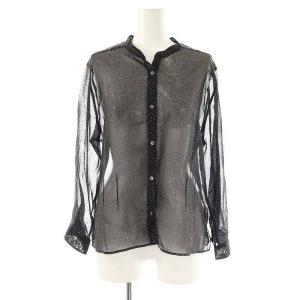 コットンドットシアーブラウス 長袖 2 ブラック /HK OS