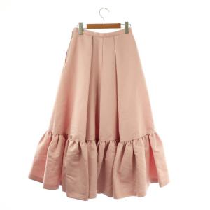 TSURU by Mariko Oikawa ギャザー プリーツスカート ロング フレア 34 ピンク /NR OS