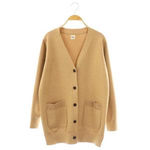 ウール Vネックカーディガン ニット 長袖 XS 茶 ブラウン /AT OS