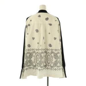 sacai シャツドッキング Vネックカーディガン 長袖 ウール 3 黒 白 /NR OS