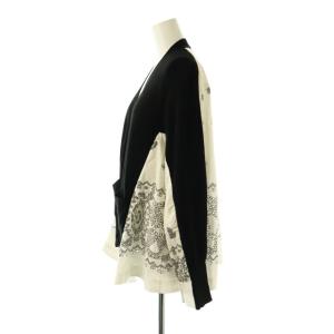 sacai シャツドッキング Vネックカーディガン 長袖 ウール 3 黒 白 /NR OS