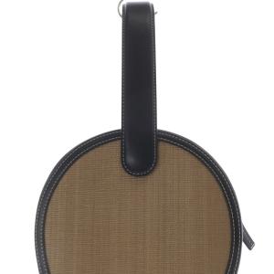 VASIC Link ラフィア ハンドバッグ 切替 黒 ブラック ベージュ /SR48