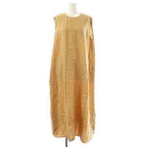 リネンノースリーブワンピース ロング 38 ベージュ /HK OS