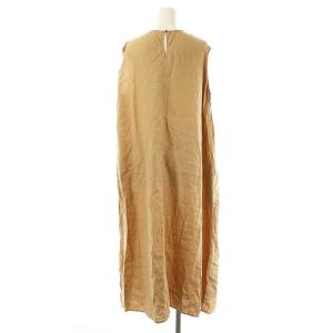 IENA リネンノースリーブワンピース ロング 38 ベージュ /HK OS