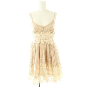 キャミ レース ワンピース ミニ F ベージュ /AT OS