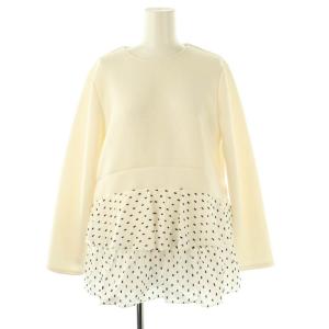 25SS ハナビラペプラムボンディングプルオーバー カットソー 長袖 F ホワイト /HK OS