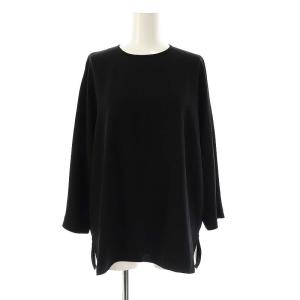 EDEN クルーネックブラウス 長袖 プルオーバー 黒 /NR OS