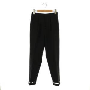 パールデザインテーパードパンツ 0 黒 ブラック /SS OS