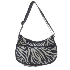 ポーチ付き ゼブラ柄 ショルダーバッグ ポーチ 白 ホワイト 黒 ブラック /SR12