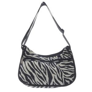 LesportSAC ポーチ付き ゼブラ柄 ショルダーバッグ ポーチ 白 ホワイト 黒 ブラック /SR12