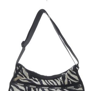 LesportSAC ポーチ付き ゼブラ柄 ショルダーバッグ ポーチ 白 ホワイト 黒 ブラック /SR12
