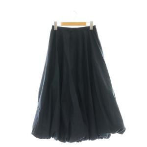 コットン シルク バルーンスカート フレア 36 濃紺 /CX OS