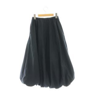 UNITED ARROWS コットン シルク バルーンスカート フレア 36 濃紺 /CX OS