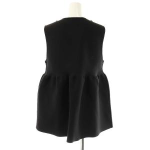 UNITED ARROWS P ミニフリル ニットベスト ペプラム 黒 /CX OS