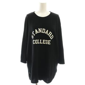 アパルトモン別注 ロゴ カットソー ニットソー ブラック ホワイト /ES OS