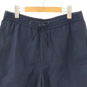 EMPORIO ARMANI ウール ウエストゴム ハーフパンツ 46 ネイビー /HK OS